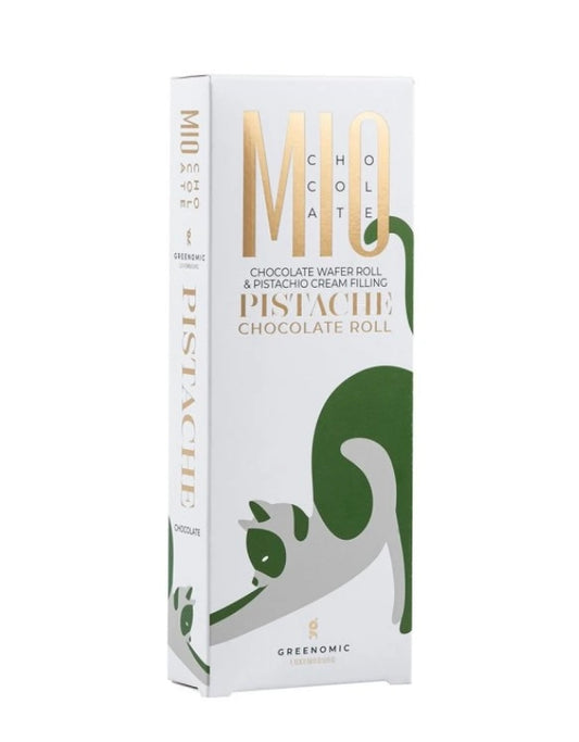 MIO Chocolate - Pistache Chocolate Roll Čokoládové oplatkové rolky s pistáciovou náplní, 120 g